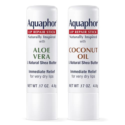 Aquaphor Lip Balm Set Naturally Inspired Lip Repair With Shea Butter Coconut 0.17 Oz