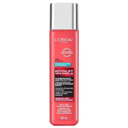 LOreal Paris Revitalift 5% Pure Glycolic Acid Peeling Toner With Aloe Vera Alcohol 6 Fl Oz