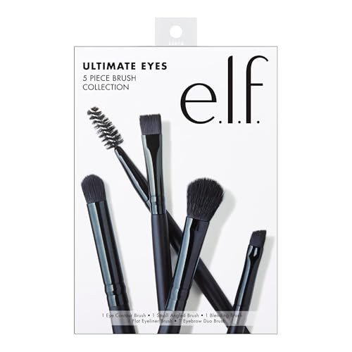 E.L.F. Ultimate Eyes Brush Collection Makeup Brushes For Eyeliner Eyeshadow Brows and 5 Piece