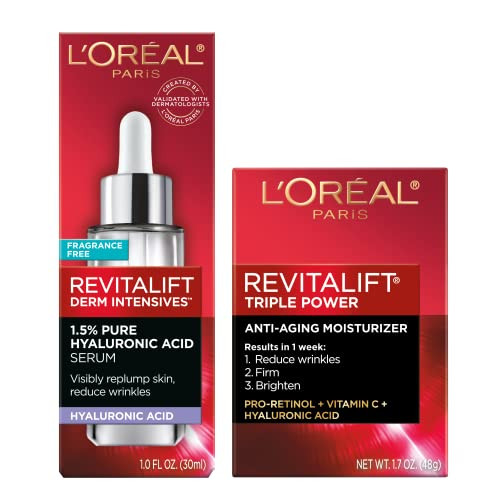 LOreal Paris Revitalift 1.5% Pure Hyaluronic Acid Face Serum + Triple Power AntiAging