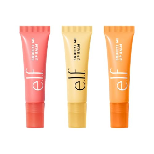 E.L.F. Squeeze Me Lip Balm Trio Includes Strawberry Vanilla Frosting and Peach Vegan And Crueltyfree