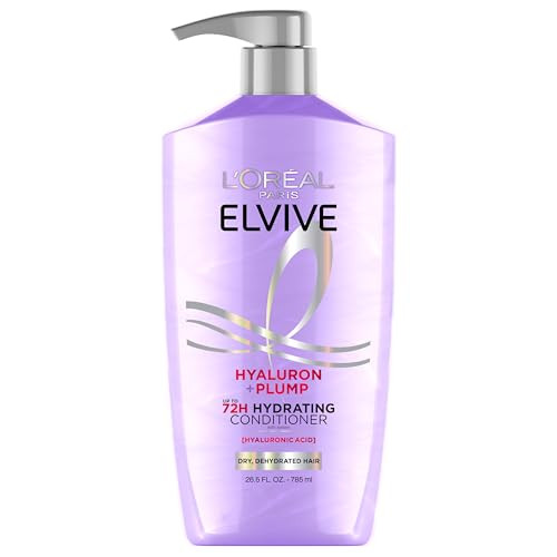 LOreal Paris Elvive Hyaluron Plump Hydrating Conditioner For Dehydrated Dry Hair Infused With 26.5 Fl Oz