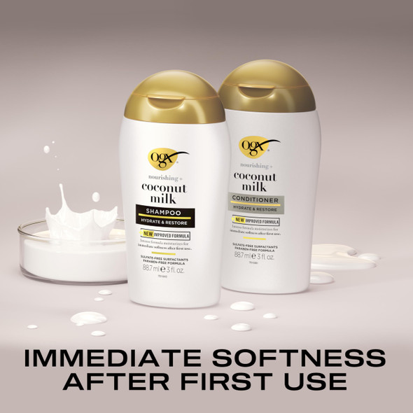 Ogx Giftset Nourishing + Coconut Milk Shampoo and Conditioner and Extra Strength 3Pc