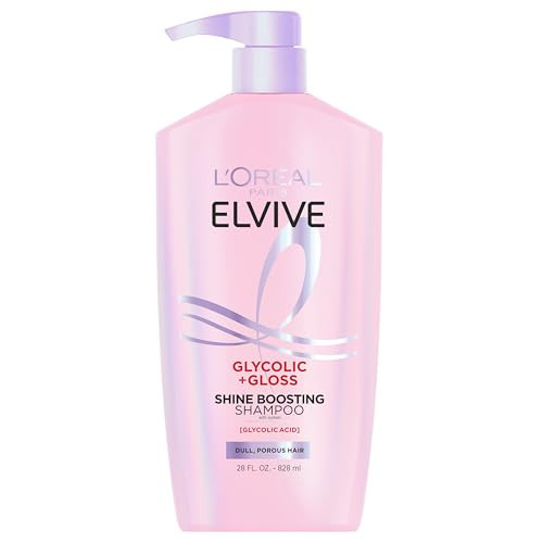 LOreal Paris Elvive Glycolic + Gloss Shine Boosting Shampoo Cleanses And Smooths Dull 28 Fl Oz