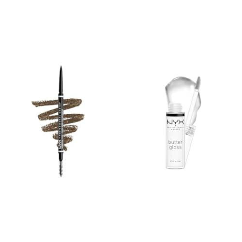 Nyx Professional Makeup Micro Brow Pencil Eyebrow Pencil Ash Brown and Butter Gloss NonSticky