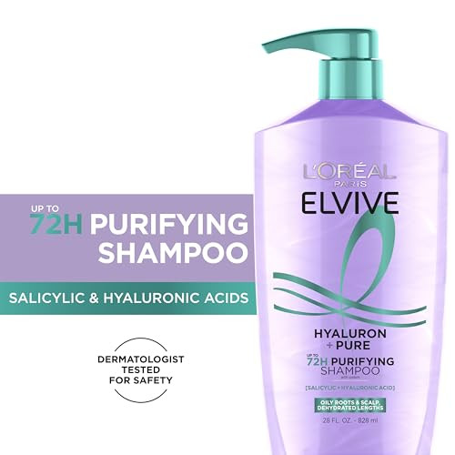 LOreal Paris Elvive Hyaluron + Pure Shampoo And Conditioner Set Clarifying Shampoo And 56 Fl Oz