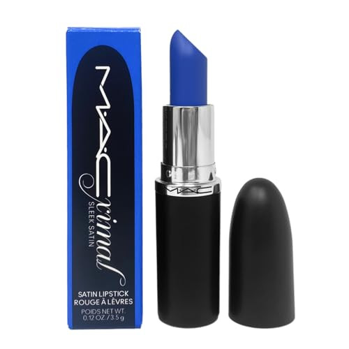 Mac Cosmetics M.A.Cximal Sleek Satin Lipstick 823 Tilted Denim Pale Dusty Blue 0.12 Oz 3.5 G