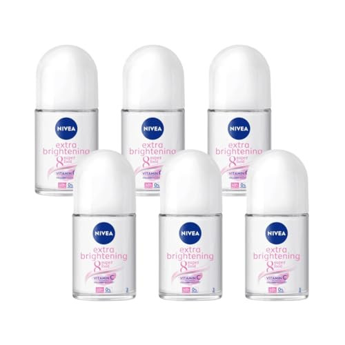 Nivea Women Extra Brightening RollOn Deodorant 48H Sweat and Odor Protection Smooth 25Ml 6Pack
