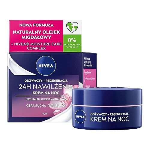 Nivea Nourishing Night Cream For Dry To Sensitive Skin Deep Moisture Almond 50 Ml