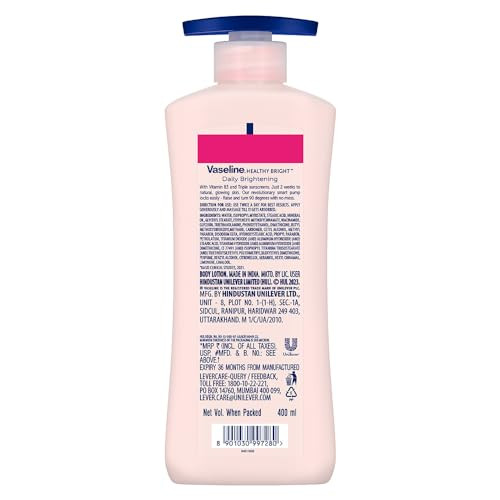 Vaseline Healthy Daily Body Lotion With Vitamin B3 Lightweight Daily Use Moisturizing 400 Ml