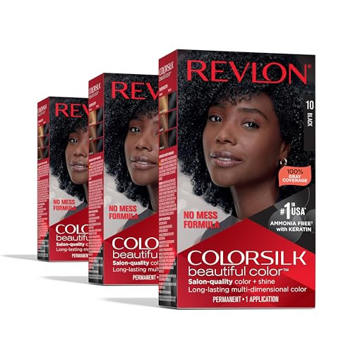 Revlon Colorsilk Beautiful Color Permanent Hair Color Old Version 10 Black Pack Silk Beautiful Color Perman Pack Of 3