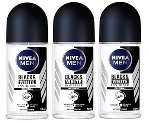 Nivea For Men Deodorant Roll On Invisible BandW Power Pack Of 3 1.69 Oz Pack Of 3