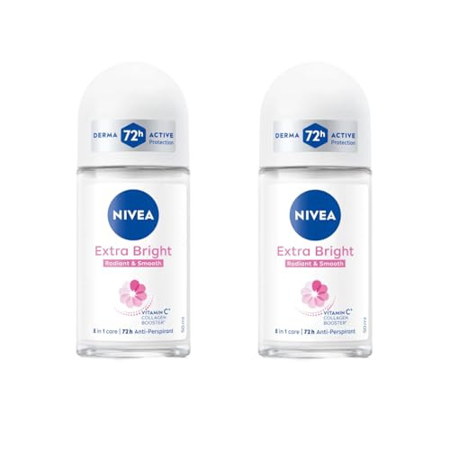 Nivea Extra Bright 8 Super Food Vitamin C Collagen Booster Underarm RollOn 50Ml Pack Of 2