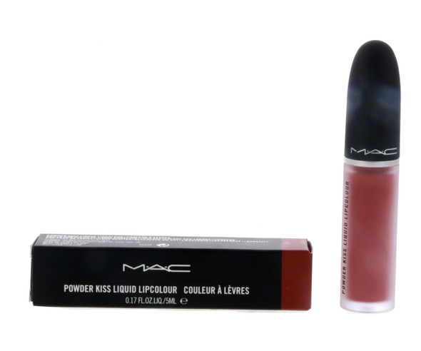 Mac Powder Kiss Liquid Lipcolour Lipstick 989 Mull It Over Dirty Peach Lipstick 0.17 Fl Oz