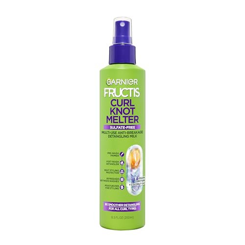 Garnier Fructis Curl Knot Melter MultiUse AntiBreakage Detangling Milk Moisturizing Detangler Spray 8.5 Fl Oz