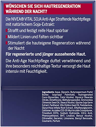 Nivea Vital Soja AntiAge Night Cream Intensive Firming and Regeneration Treatment For 50 Ml