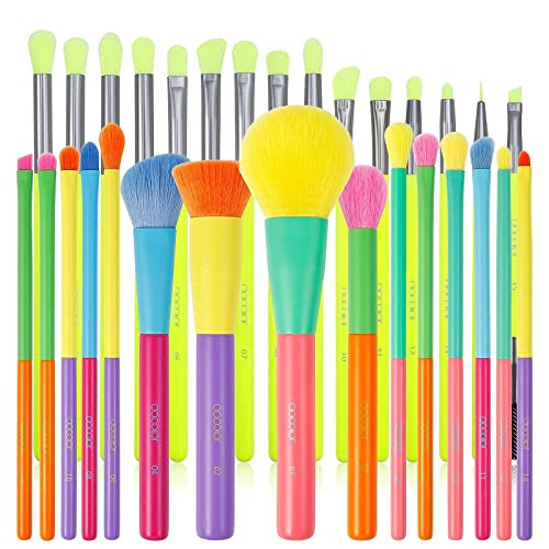 Docolor Eye Makeup Brushes Set + Colourful Makeup Brush Set Premium Kabuki Ful Makeup Brush Set Premiu 15Pcs