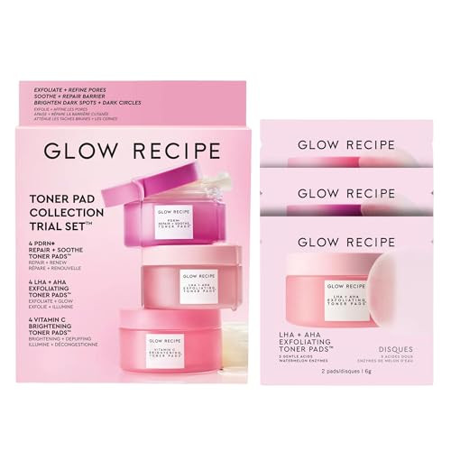 Glow Recipe Toner Pads Kit Trial Set Korean Toner Pad Kit With Exfoliating 12Piece