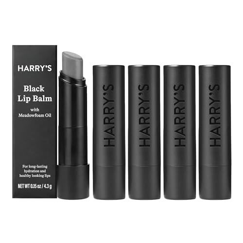 HarryS Black Lip Balm For Men 5 Pack Hydrating MenS Lip Balm 5 Pack