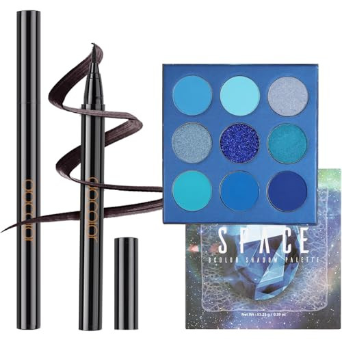 Docolor Blue Eyeshadow Palette 9 Colors Gemstone Shadow Palette Highly Pigmented Mattes Blue Eyeshadow Palette