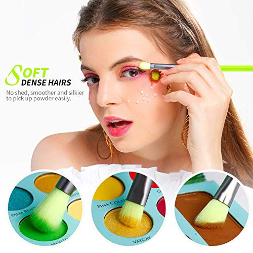 Docolor Makeup Brushes Cleaner Set + Eye Makeup BrushesSoft Synthetic Hairs Professional Makeup Brushes Cleaner Set 15Piece