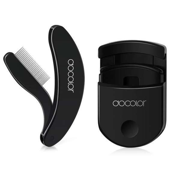 Docolor Eyelash Curler + Foldable Eyelash Comb Portable Lash Curler With 1 Eyelash Curler