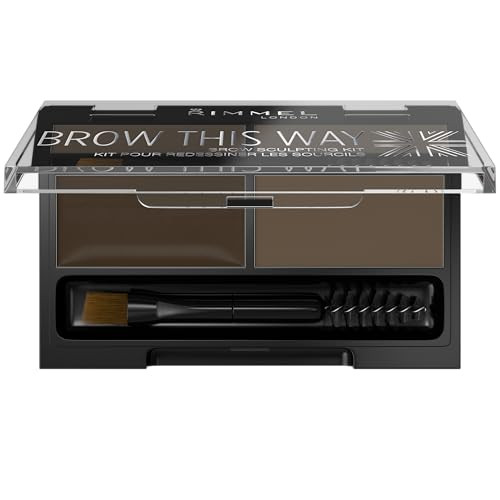 Rimmel Brow This Way Sculpting Kit Dark Brown Powder . Wax 0.04 Oz