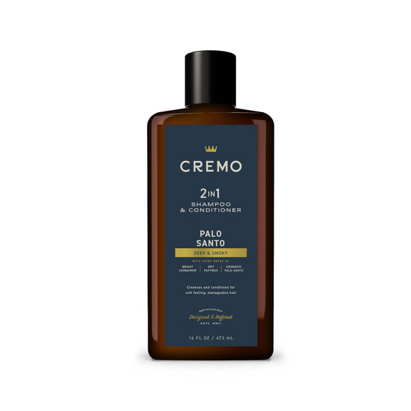 Cremo Spice and Black Vanilla 2In1 Shampoo and Conditioner Barber Grade Quality 16 Fluid Ounce