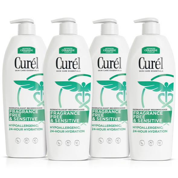 Curel Fragrance Lotion Sensitive Hypoallergenic Lotion For Dry Skin Dermatologist Recommended 20 Oz Pack Of 4