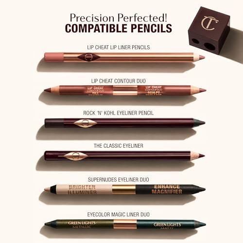 Charlotte Tilbury Pencil Sharpener DualSize Cosmetic Sharpener For Lip Liner Eyeliner and Eyeshadow