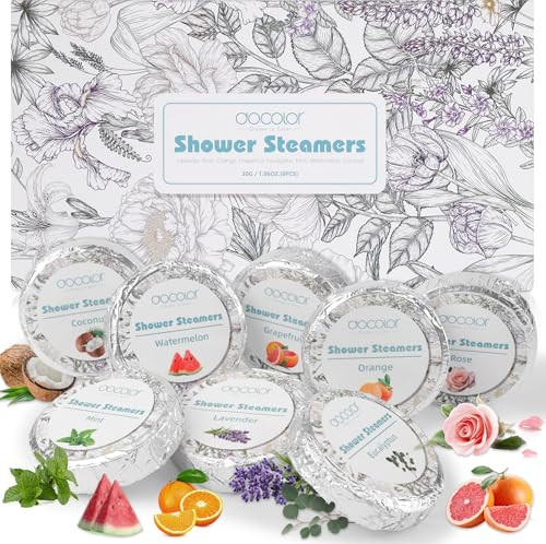 Docolor 8Pack Lavender Essential Oil Shower Steamers Essential Oil Shower Bombs Gifts 8Pack