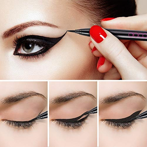 Docolor Waterproof Black Eyeliner Liquid Pen And White Eyeliner Gel SmudgeProof Gel Waterproof Black Eyeliner L 2Pcs