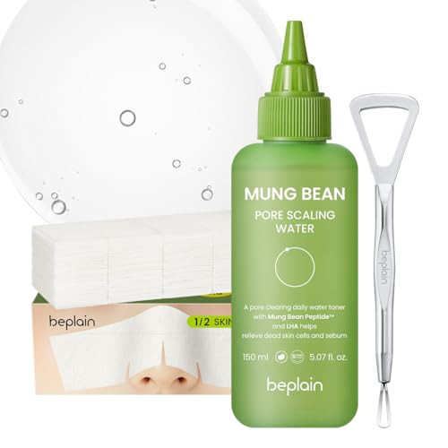 Beplain Mung Bean Sebum Softener Set Blackhead and Whitehead Remover With Aha 5.07 Fl.Oz