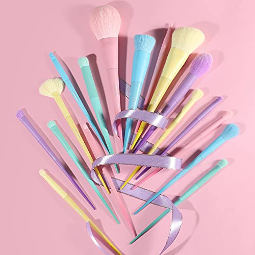 Docolor Colourful Makeup Brush Set + Pea Pod Makeup Premium Synthetic Ful Makeup Brush Set 17Pcs