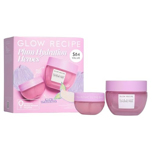 Glow Recipe Plum Hydration Heroes Holiday Kit Plum Plump Hyaluronic Acid Cream and 50Ml 2Pc