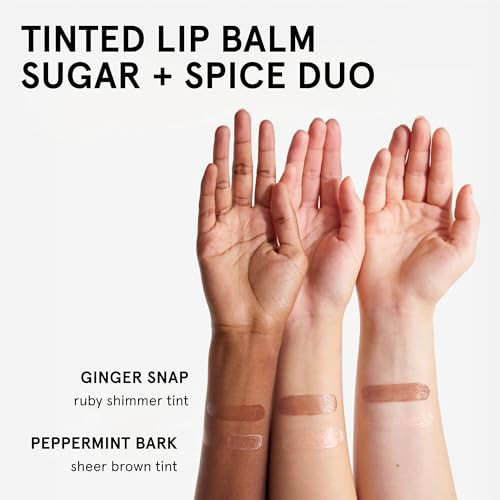 Glossier Balm Dotcom Hydrating Lip Balm Duo Peppermint Bark and Ginger Snap 15Ml