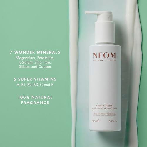 Neom MultiMineral Body Milk Spearmint Rosemary and Eucalyptus Magnesium Rosehip Oil and 200Ml
