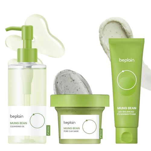 Beplain Mung Bean Pore Care Trio Cleansing Oil and Cleansing Foam andClay 80Ml