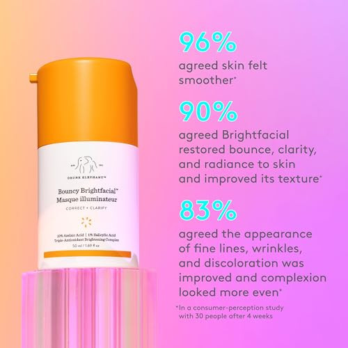 Drunk Elephant Bouncy Brightfacial / Illuminating Face Mask Clean Clinical Skincare CrueltyFree DermatologistTested 50 Ml