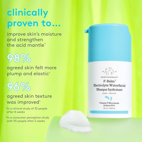 Drunk Elephant FBalm Electrolyte Waterfacial / Deeply Hydrating Overnight Face Mask Clean Clinical 50 Ml