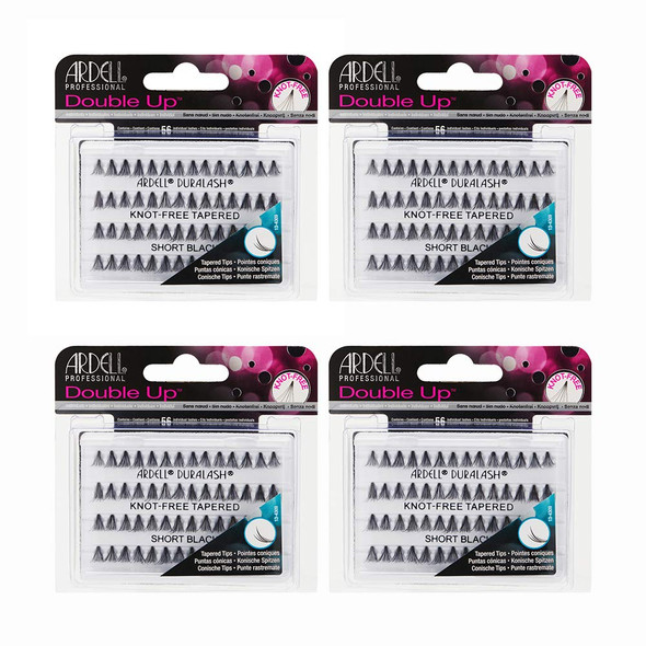Ardell Double Up Individual Lashes Short Black KnotFree Tapered Lash Clusters Reusable 4 Pack