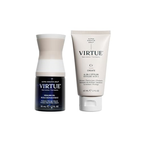 Virtue Healing Hair Oil and 6In1 Styling Cream Bundle Repair Protect And Safe