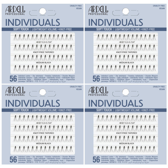 Ardell Soft Touch Individual Lashes KnotFree Lash Clusters Medium Tapered False Eyelashes 4 Pack