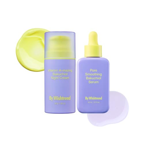 By Wishtrend Bakuchiol Mighty Duo Vitamin AMazing Night Cream and Pore Smoothing Serum 30Ml