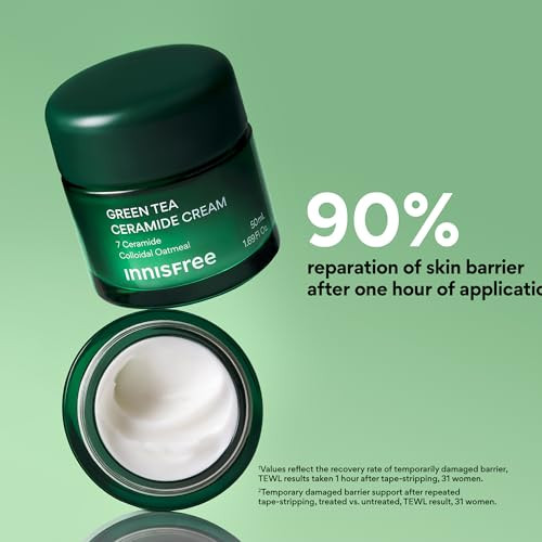 Innisfree Green Tea Ceramide Cream Hydrating Korean Rescue Cream For Acne And