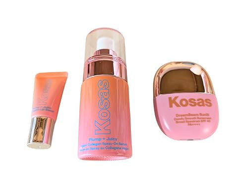 Kosas Plump + Juicy Makeup Prep Skincare Set Mini Set With Collagen 1 Oz 3Piece