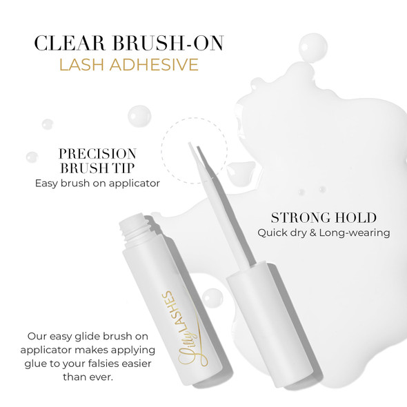 Lilly Lashes Clear Eyelash Glue Brush On Lash Glue For False and Natural