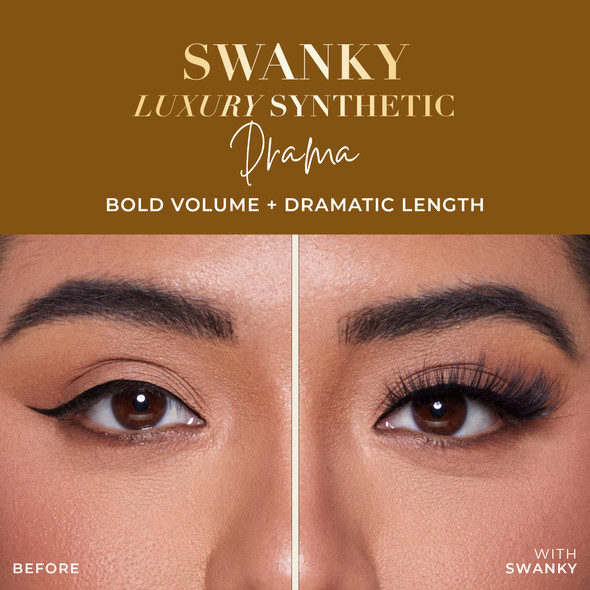 Lilly Lashes Luxury Synthetic Drama False Eyelashes Full Length Lash Extension 17Mm Bold