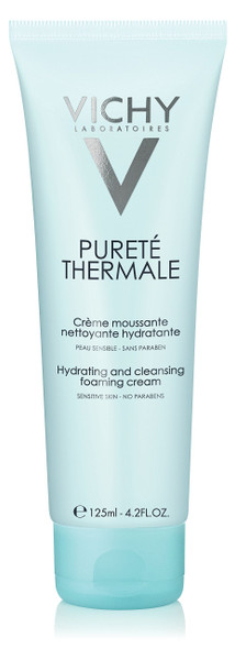 Vichy Puret Thermale Hydrating Foaming Cream Facial Cleanser, 4.2 Fl. Oz.