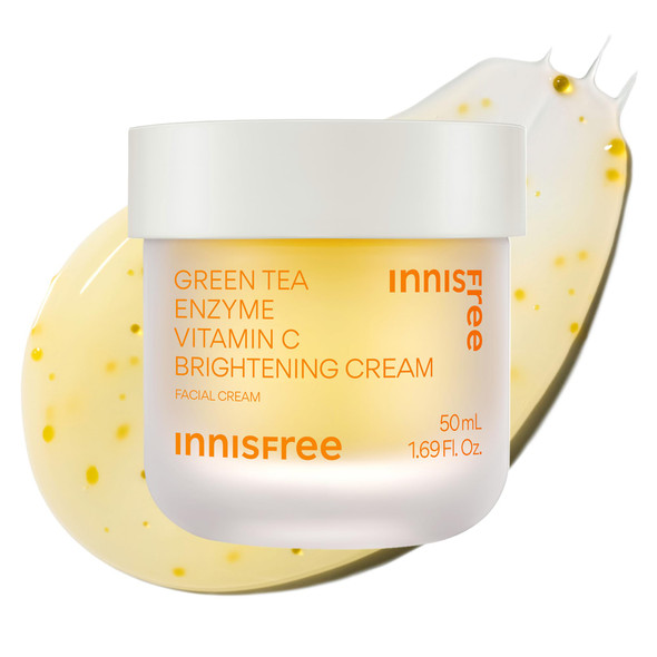 Innisfree Green Tea Enzyme Vitamin C Brightening Cream Korean Face Moisturizer With
